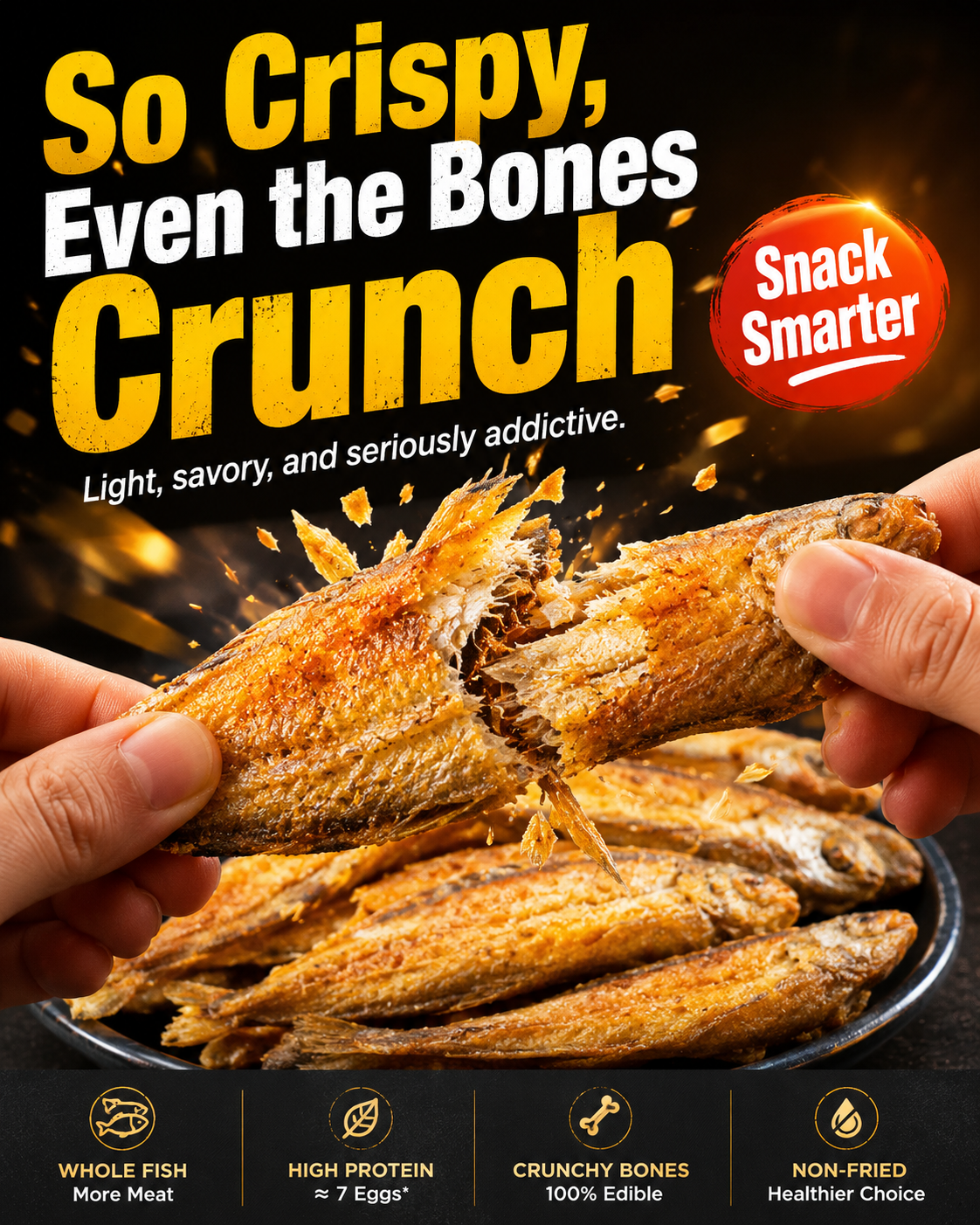 High-protein ready-to-eat deep-sea fish crisps-Lynn