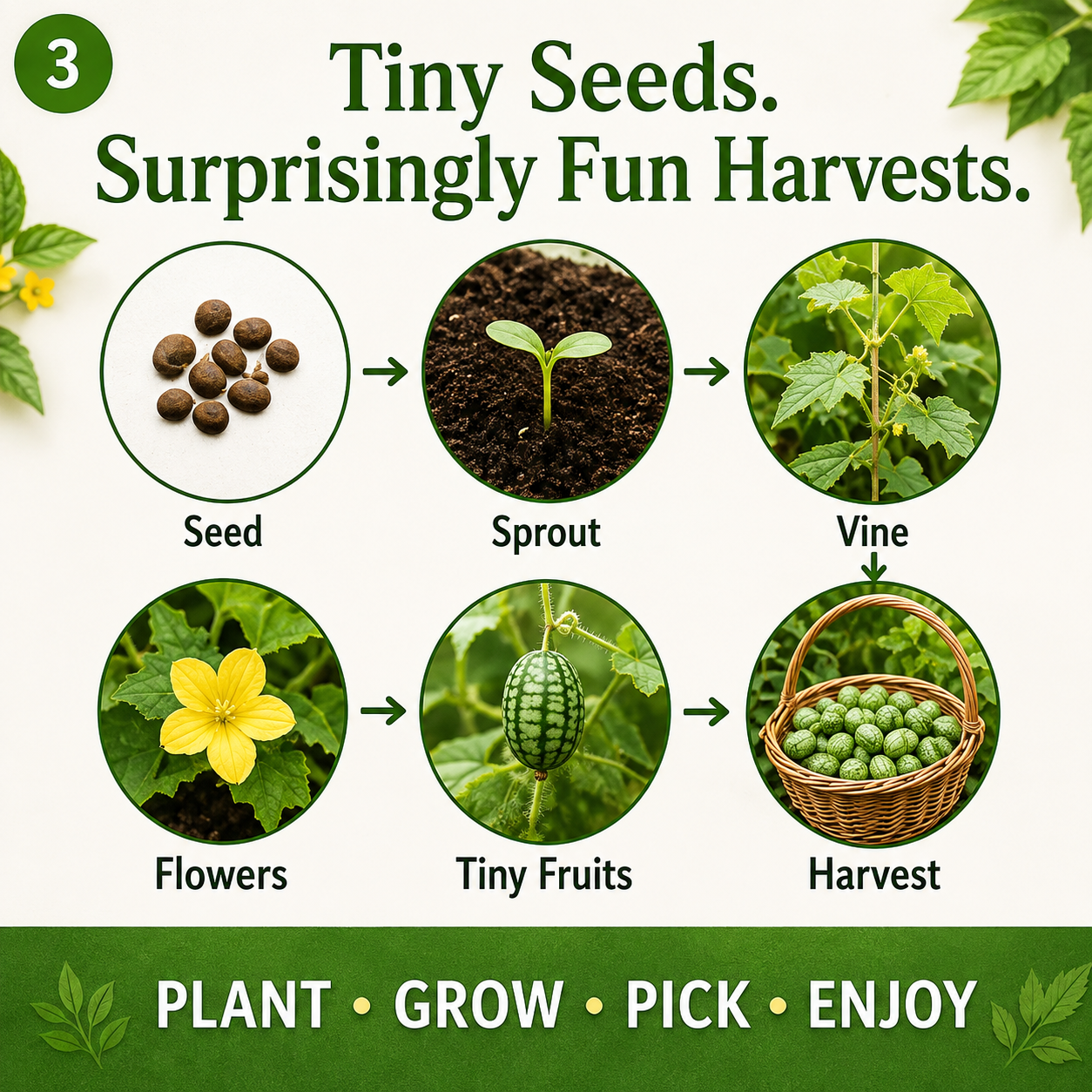 🍉The Tiny “Watermelon” Everyone Will Ask About Easy-to-Grow Cucamelon Seeds for Pots, Patios & Gardens-Lynn