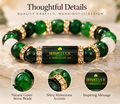 💰 Green Agate Money Luck Bracelet – Clover Charm for Wealth & Good Fortune-Lynn