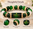 💰 Green Agate Money Luck Bracelet – Clover Charm for Wealth & Good Fortune-Lynn