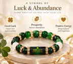💰 Green Agate Money Luck Bracelet – Clover Charm for Wealth & Good Fortune-Lynn