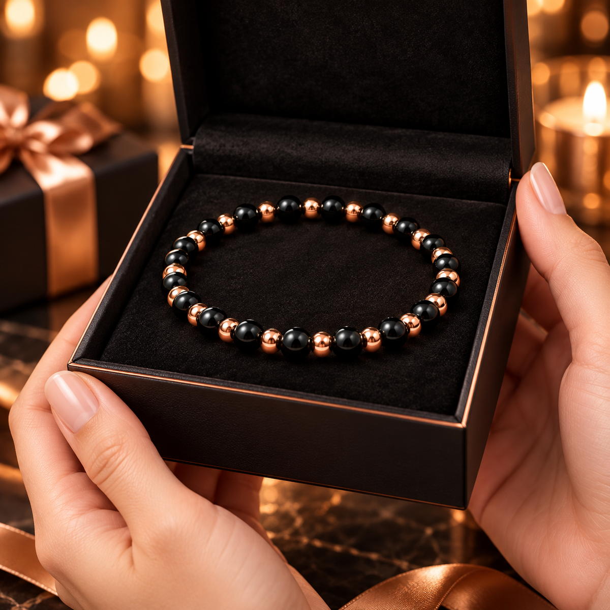💫3500 gauss magnetic beads with hematite | Adjustable magnetic bracelet | Copper magnetic bracelet-IVY