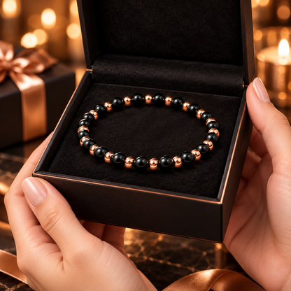 💫3500 gauss magnetic beads with hematite | Adjustable magnetic bracelet | Copper magnetic bracelet-IVY