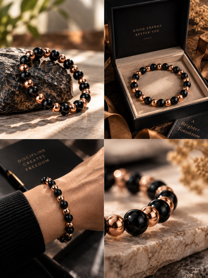 💫3500 gauss magnetic beads with hematite | Adjustable magnetic bracelet | Copper magnetic bracelet-IVY