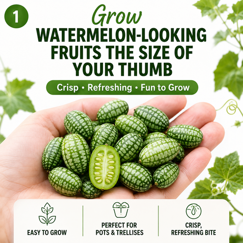 🍉The Tiny “Watermelon” Everyone Will Ask About Easy-to-Grow Cucamelon Seeds for Pots, Patios & Gardens-Lynn