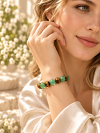 Green Aventurine & Tiger’s Eye Natural Gemstone Bracelet | Healing Crystal Beaded Bracelet for Balance & Confidence