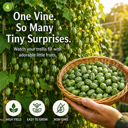 🍉The Tiny “Watermelon” Everyone Will Ask About Easy-to-Grow Cucamelon Seeds for Pots, Patios & Gardens-Lynn