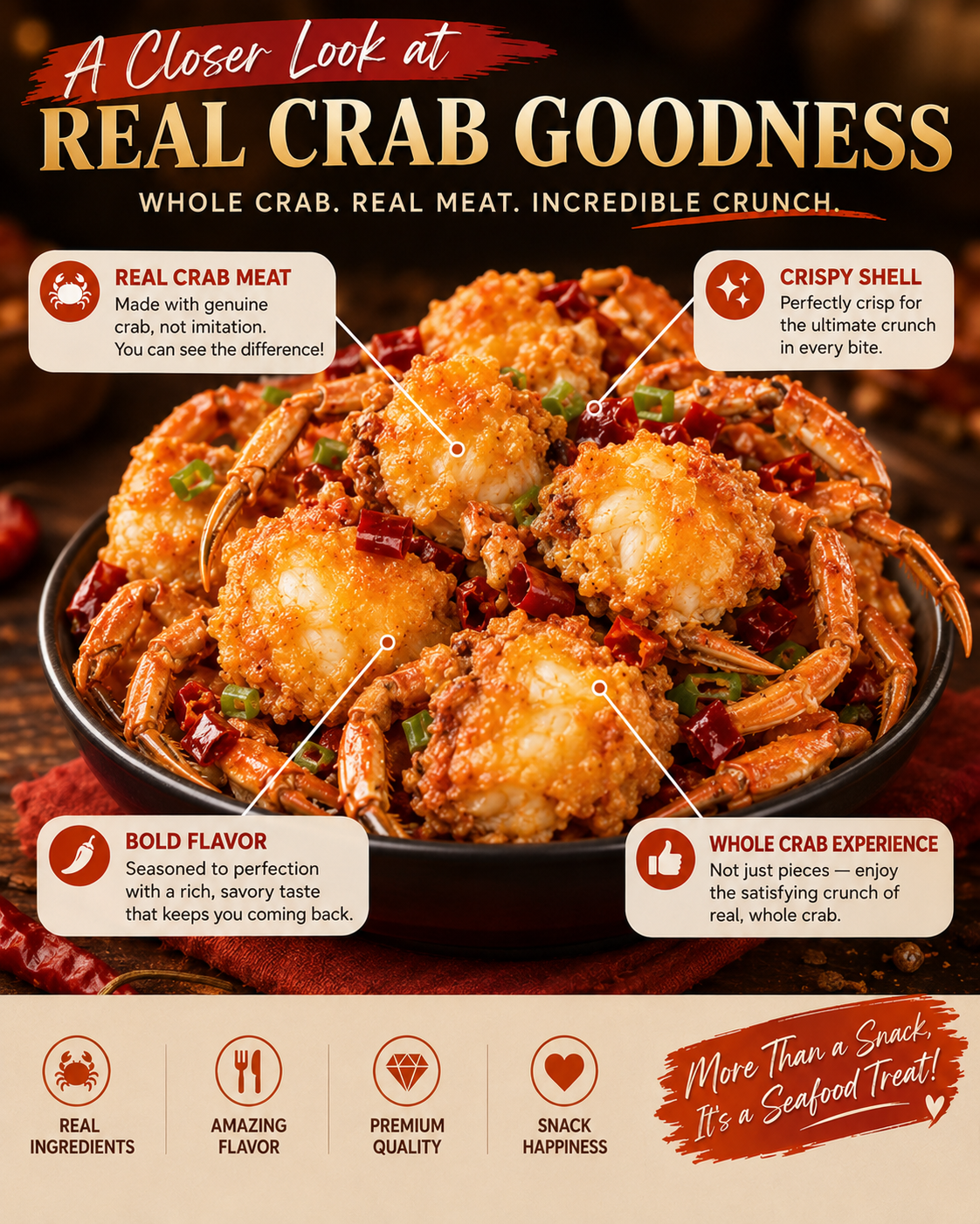 🦀Whole Snow Crab Crunch – Bold, Savory & Seriously Satisfying-Lynn
