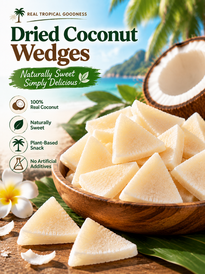 Thick-Cut Coconut Wedges Real Coconut Meat Tropical Snack-JGG