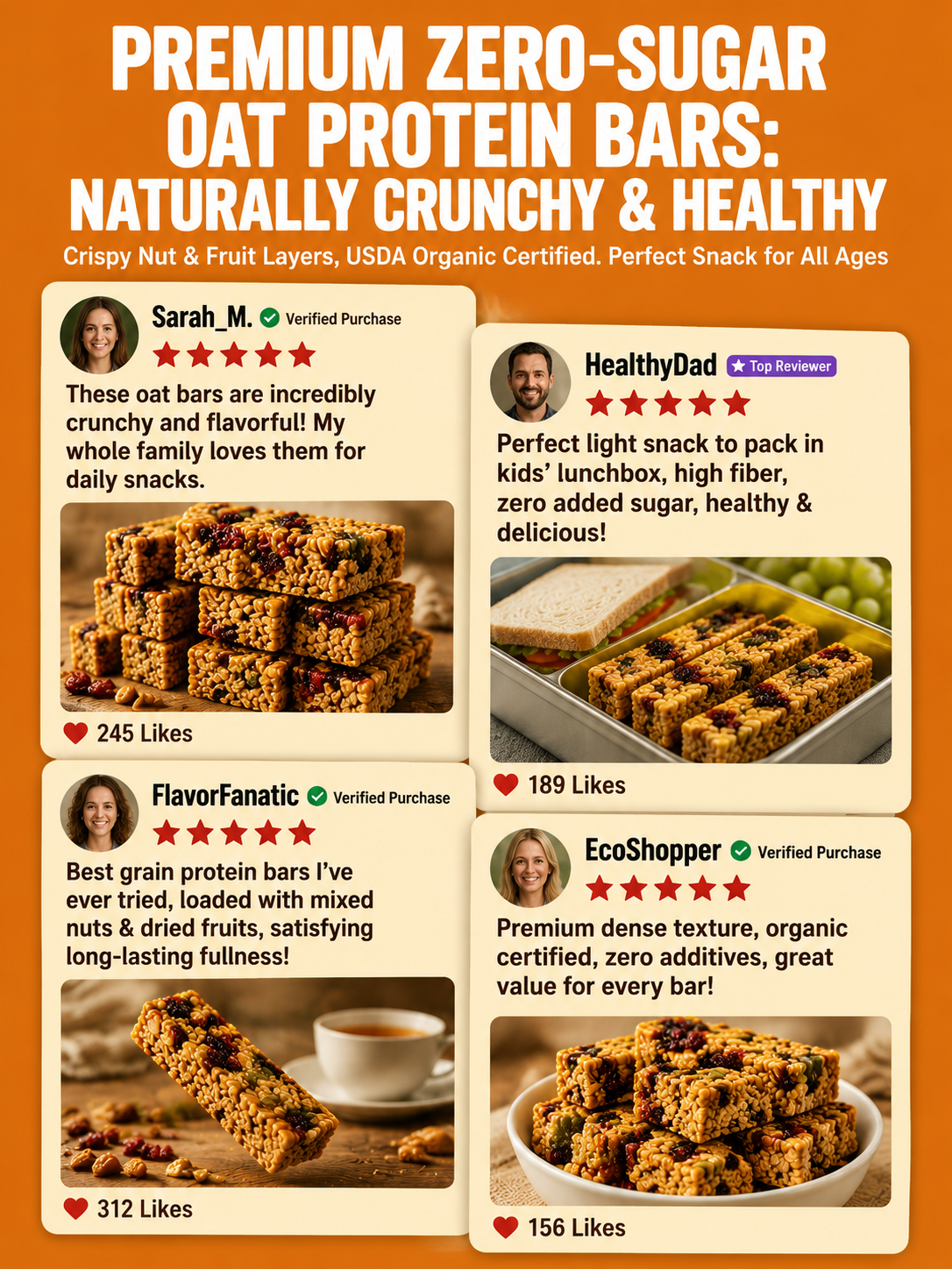 🥚Oat Protein Granola Bars Low Calorie Snack-Lynn
