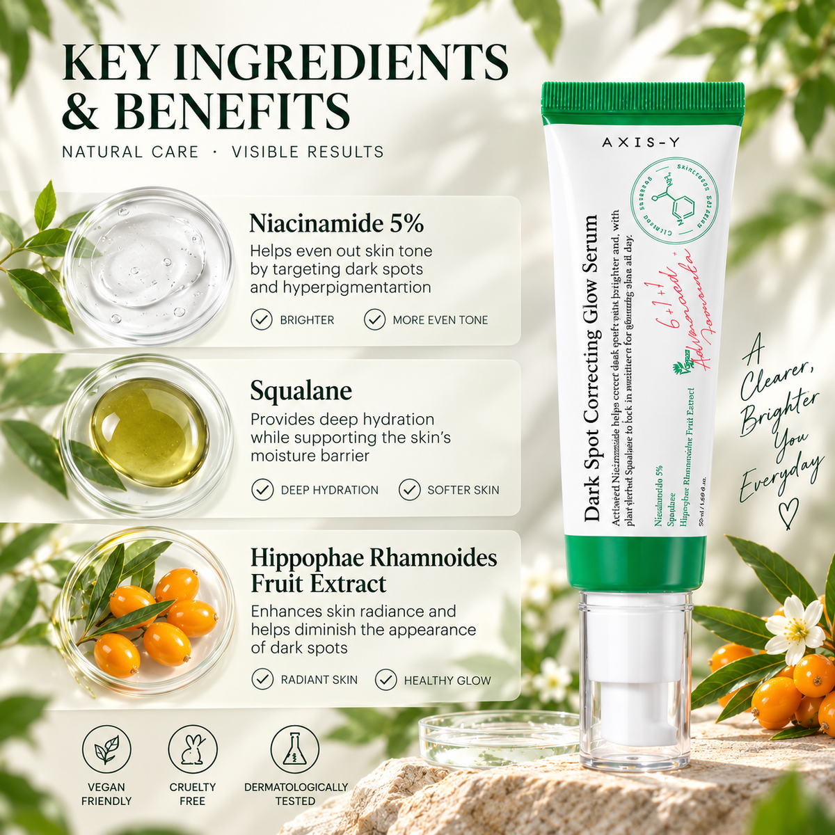 ✨ AXIS-Y Dark Spot Correcting Glow Serum – Fade the Look of Dark Spots & Brighten Uneven Skin Tone-IVY
