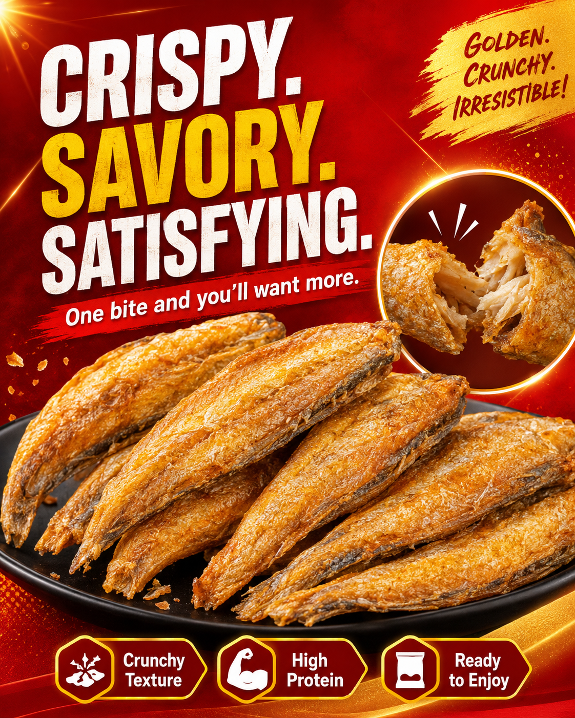 High-protein ready-to-eat deep-sea fish crisps-Lynn