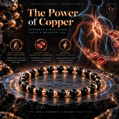 💫3500 gauss magnetic beads with hematite | Adjustable magnetic bracelet | Copper magnetic bracelet-IVY