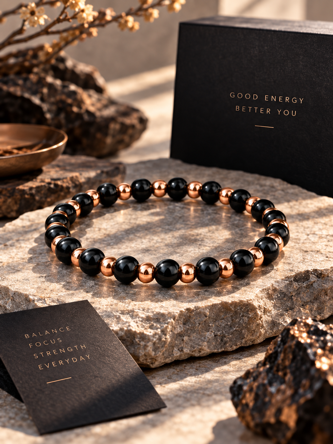 💫3500 gauss magnetic beads with hematite | Adjustable magnetic bracelet | Copper magnetic bracelet-IVY