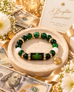 💰 Green Agate Money Luck Bracelet – Clover Charm for Wealth & Good Fortune-Lynn