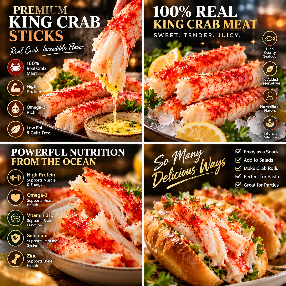 ✨ Alaskan King Crab Meat Sticks – Big, Meaty & Seriously Satisfying-IVY
