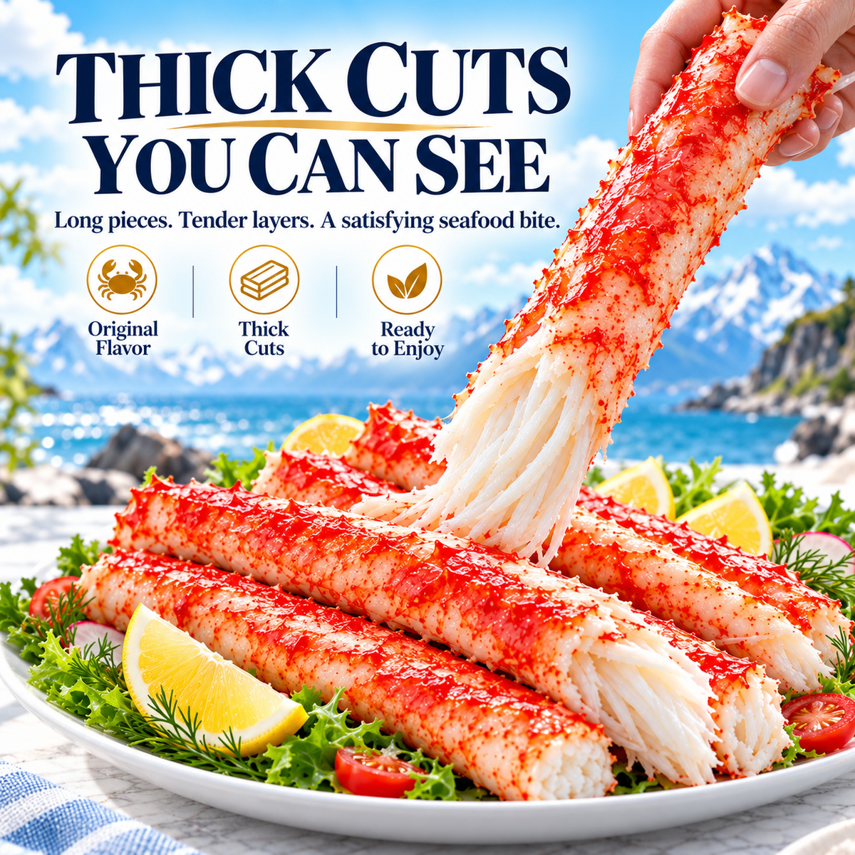 👑 Premium King Crab Meat Sticks – Thick, Flaky & Ready to Enjoy-IVY